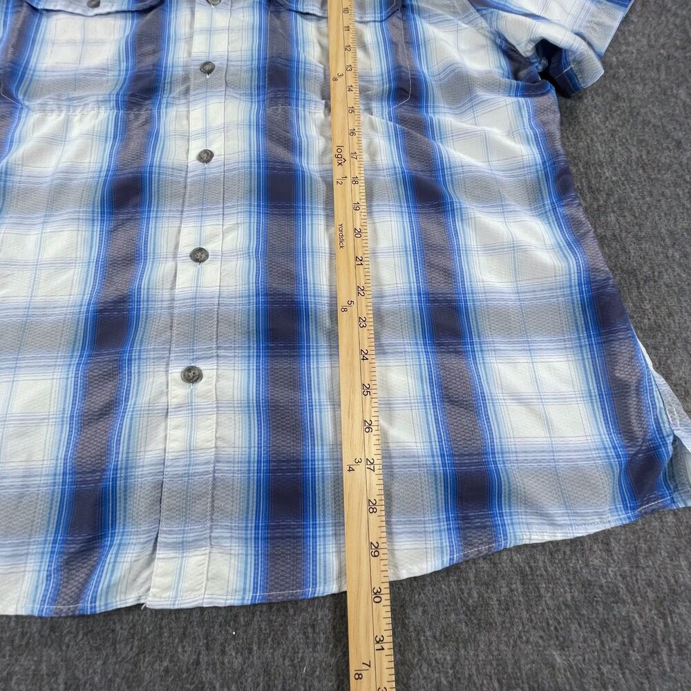 Eddie Bauer 2X Blue Plaid Fishing Shirt Mesh Vent Short Sleeve Hiking Gorpcore - Picture 6 of 12